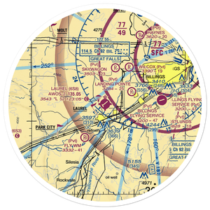 Laurel Municipal Airport (6S8) VFR Sectional Sticker (30 mile)