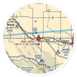 Wall Municipal Airport (6V4) VFR Sectional Sticker (20 mile)