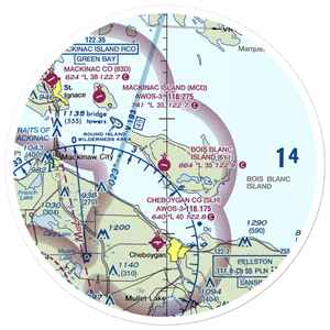 Bois Blanc Airport (6Y1) VFR Sectional Sticker (30 mile)