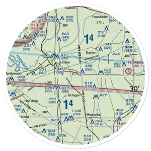Freddie Jones Field (70A) VFR Sectional Sticker (30 mile)