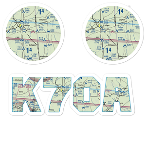 Freddie Jones Field (70A) VFR Sectional Sticker Pack