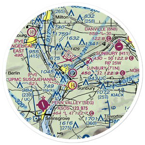 Sunbury Airport (71N) VFR Sectional Sticker (20 mile)
