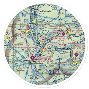 Sunbury Airport (71N) VFR Sectional Sticker (30 mile)