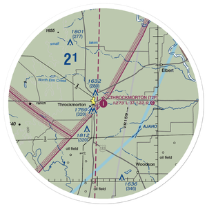 Throckmorton Municipal Airport (72F) VFR Sectional Sticker (30 mile)
