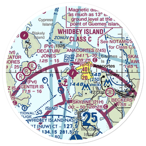 Anacortes Airport (74S) VFR Sectional Sticker (20 mile)