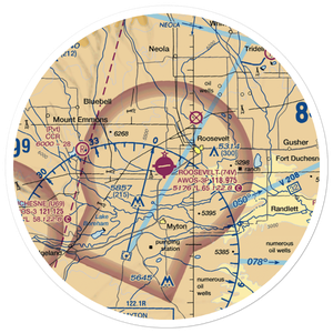 Roosevelt Municipal Airport (74V) VFR Sectional Sticker (30 mile)