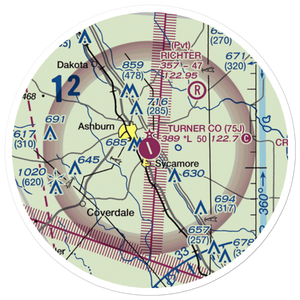 Turner County Airport (75J) VFR Sectional Sticker (20 mile)