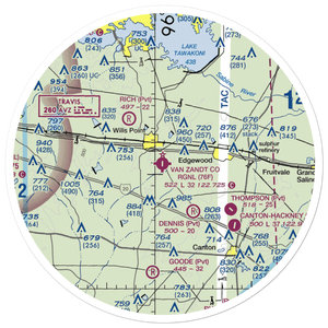 Van Zandt County Regional Airport (76F) VFR Sectional Sticker (30 mile)