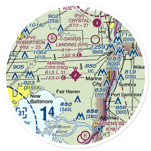 Marine City Airport (76G) VFR Sectional Sticker (20 mile)