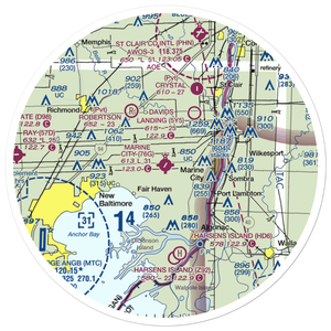 Marine City Airport (76G) VFR Sectional Sticker (30 mile)