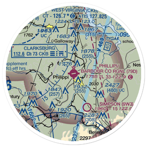 Philippi Barbour County Regional Airport (79D) VFR Sectional Sticker (20 mile)