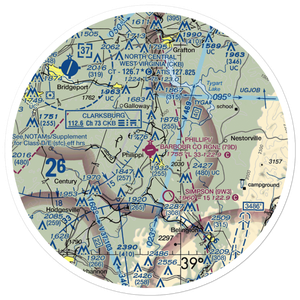 Philippi Barbour County Regional Airport (79D) VFR Sectional Sticker (30 mile)