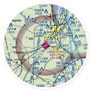 Lanett Municipal Airport (7A3) VFR Sectional Sticker (20 mile)