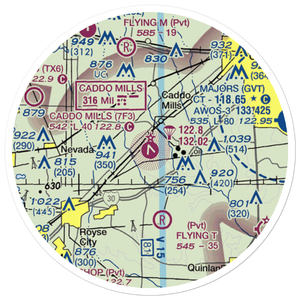 Caddo Mills Municipal Airport (7F3) VFR Sectional Sticker (20 mile)