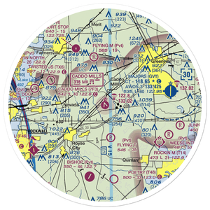 Caddo Mills Municipal Airport (7F3) VFR Sectional Sticker (30 mile)