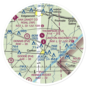 Canton Hackney Airport (7F5) VFR Sectional Sticker (20 mile)