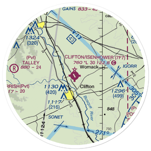 Clifton Municipal Isenhower Field (7F7) VFR Sectional Sticker (20 mile)