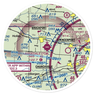 Ledgedale Airpark (7G0) VFR Sectional Sticker (20 mile)