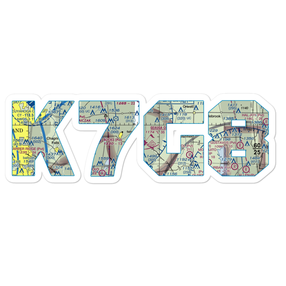 Geauga County Airport (7G8) VFR Sectional Sticker 