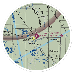Canton Municipal Airport (7G9) VFR Sectional Sticker (20 mile)