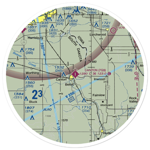 Canton Municipal Airport (7G9) VFR Sectional Sticker (30 mile)