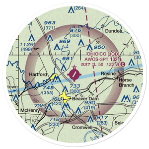 Ohio County Airport (JQD) VFR Sectional Sticker (20 mile)
