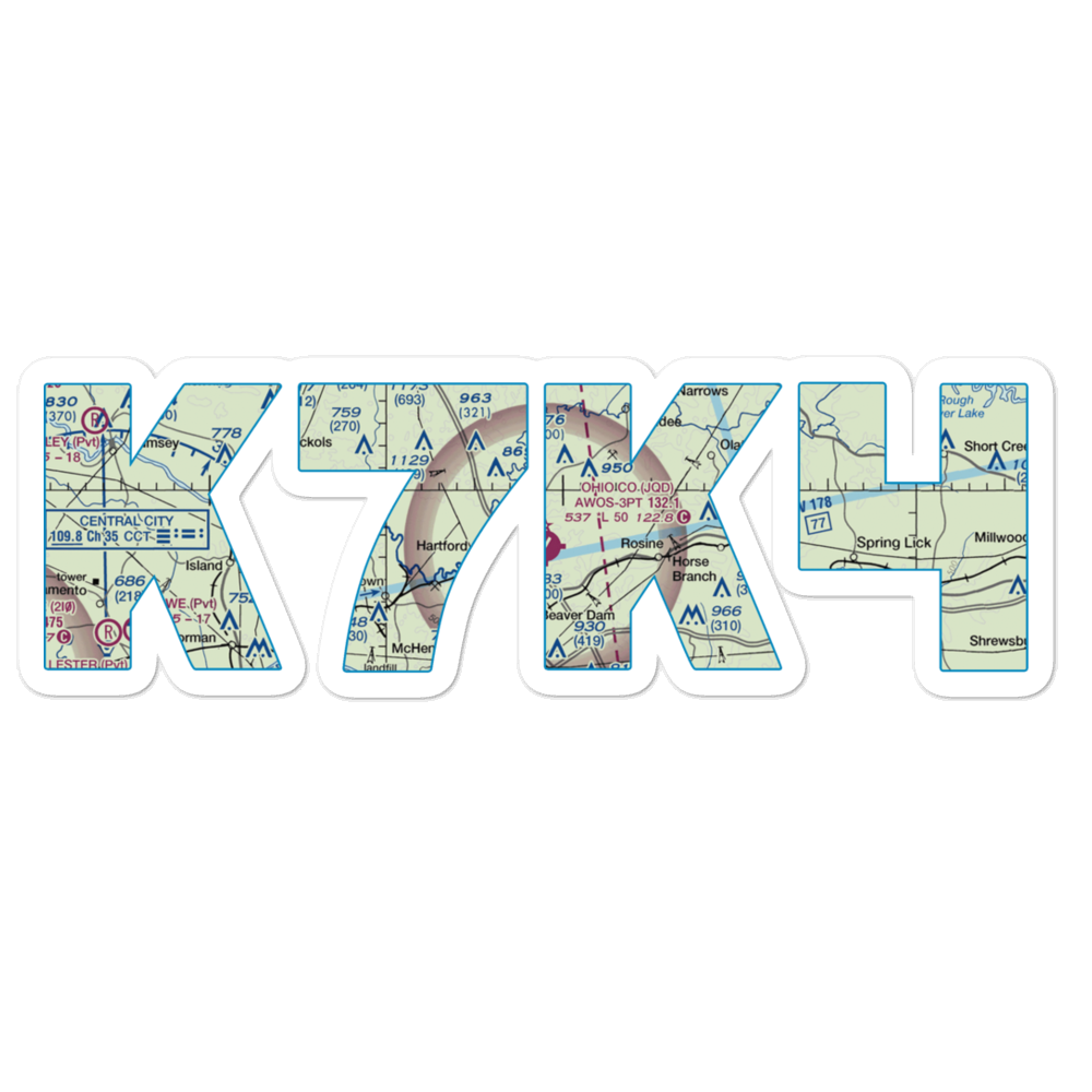 Ohio County Airport (JQD) VFR Sectional Sticker 