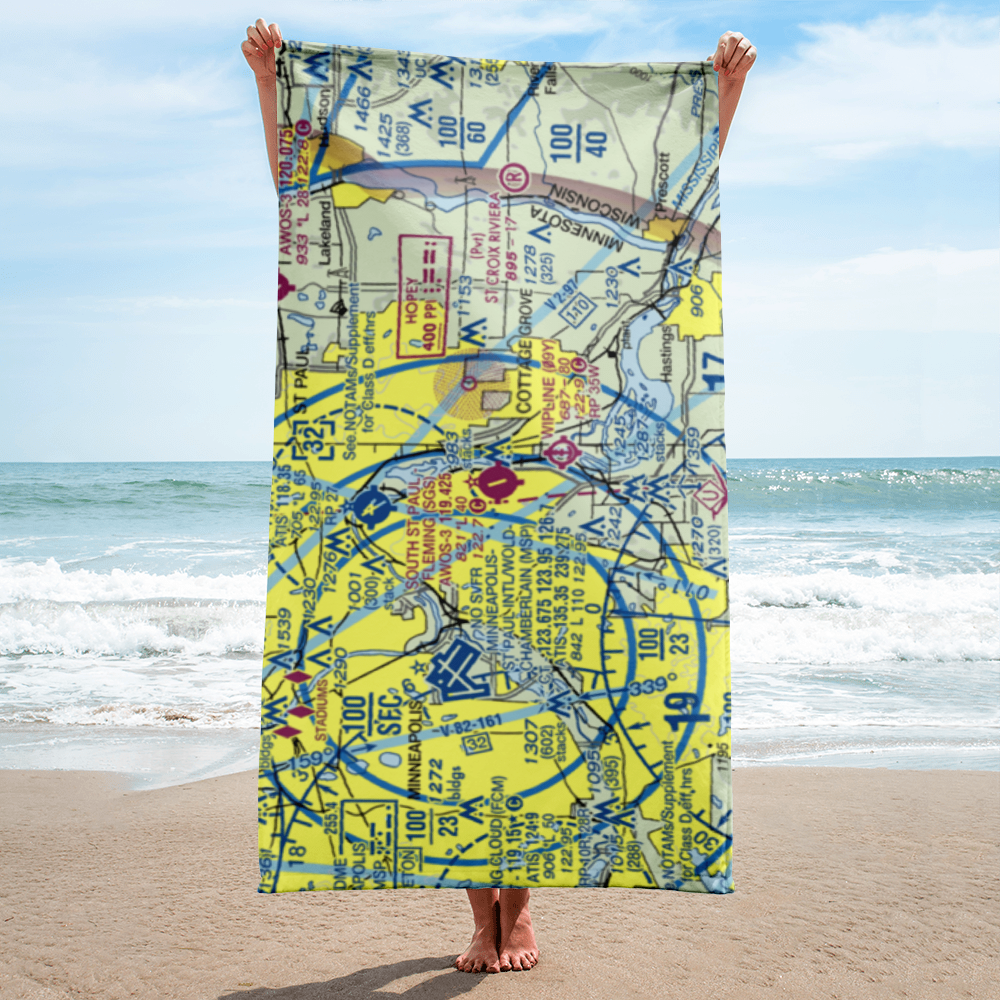 South St Paul Municipal Richard E Fleming field (SGS) VFR Sectional Towel 