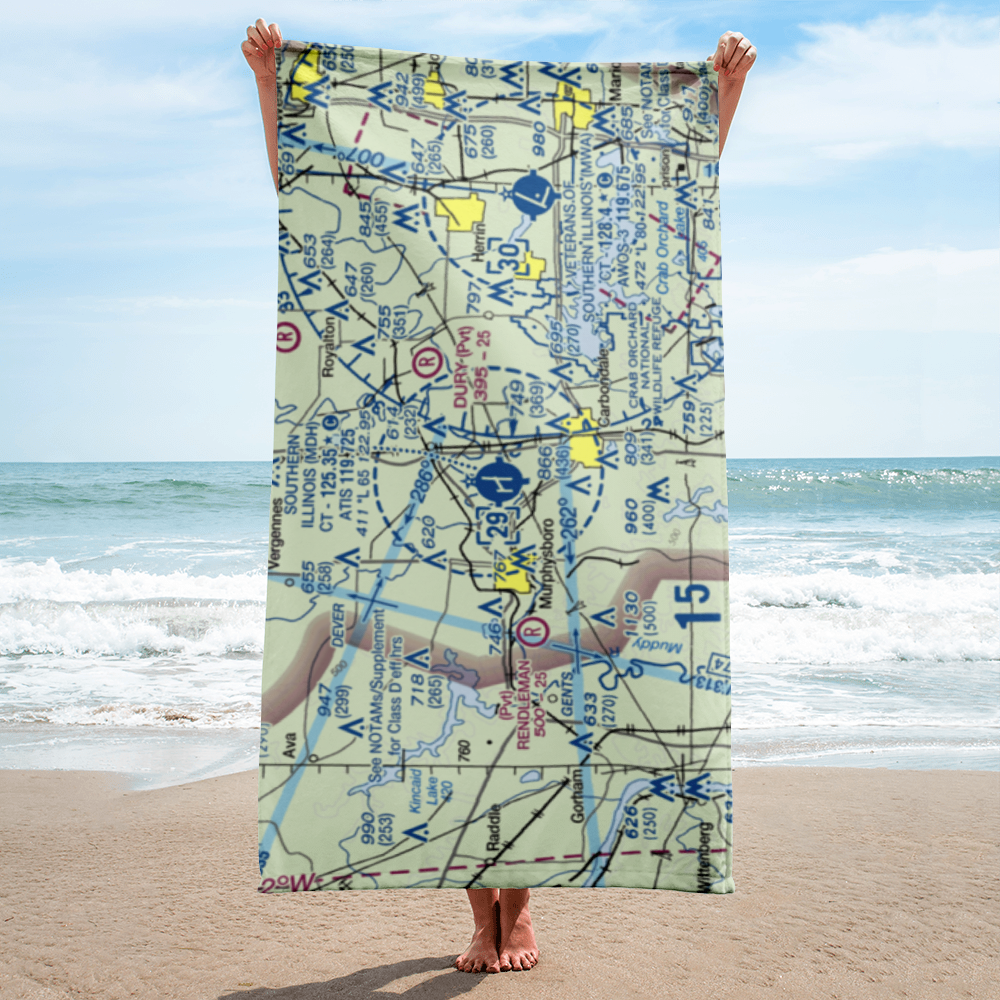 Southern Illinois Airport (MDH) VFR Sectional Towel 