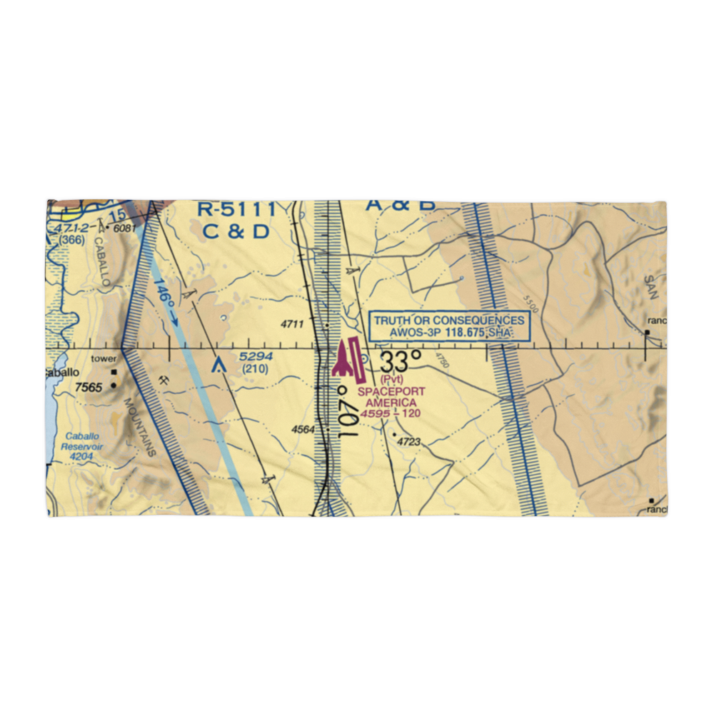 Spaceport America (90NM) VFR Sectional Towel 
