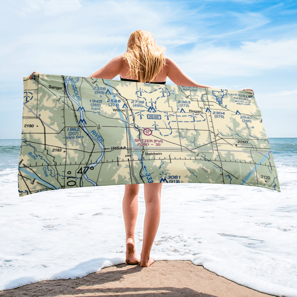 Spitzer Airport (ND80) VFR Sectional Towel 