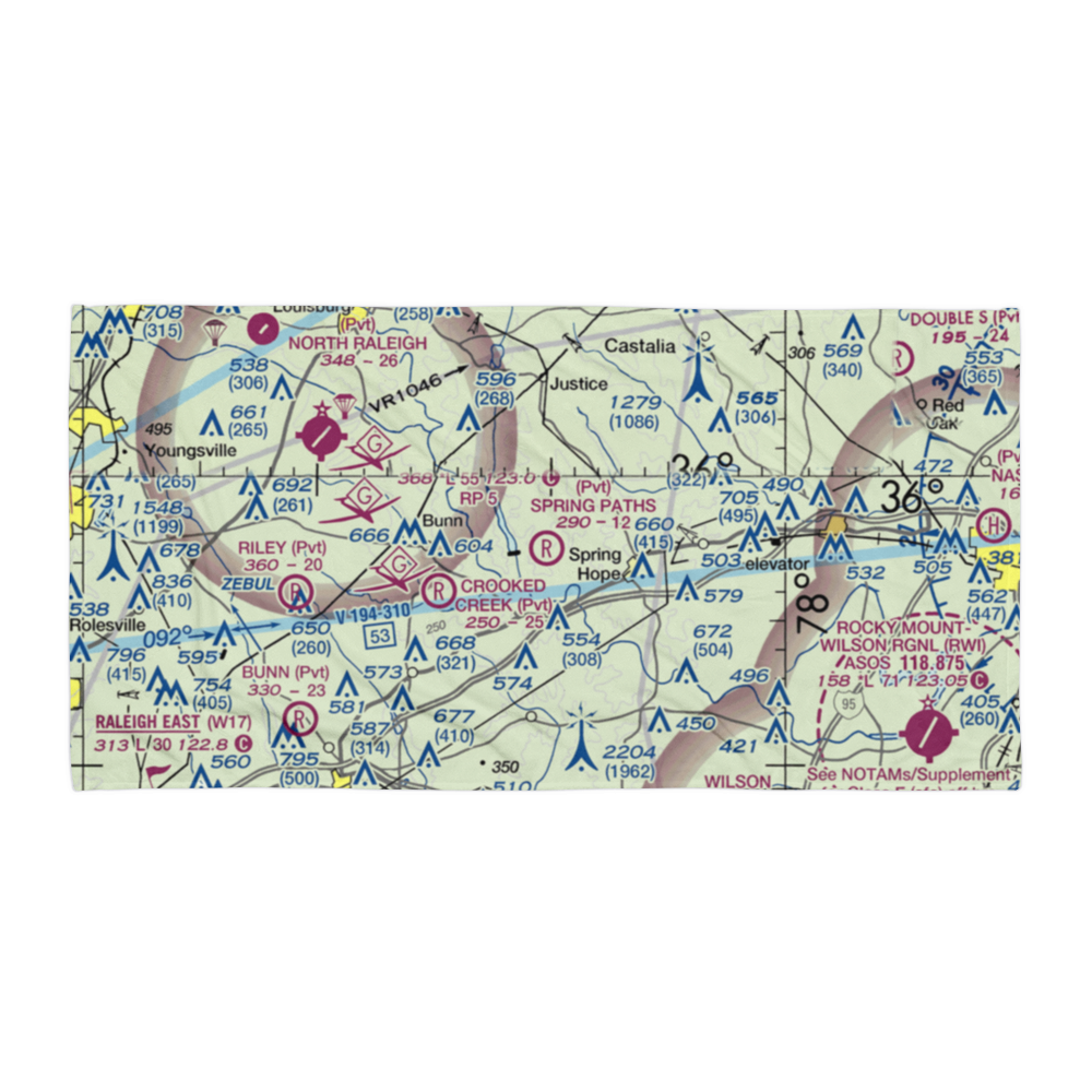 Spring Paths Airport (42NC) VFR Sectional Towel 