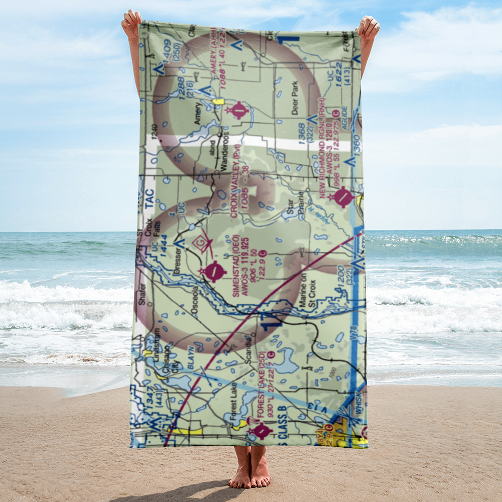 St Croix Valley Airport (WN86) VFR Sectional Towel 