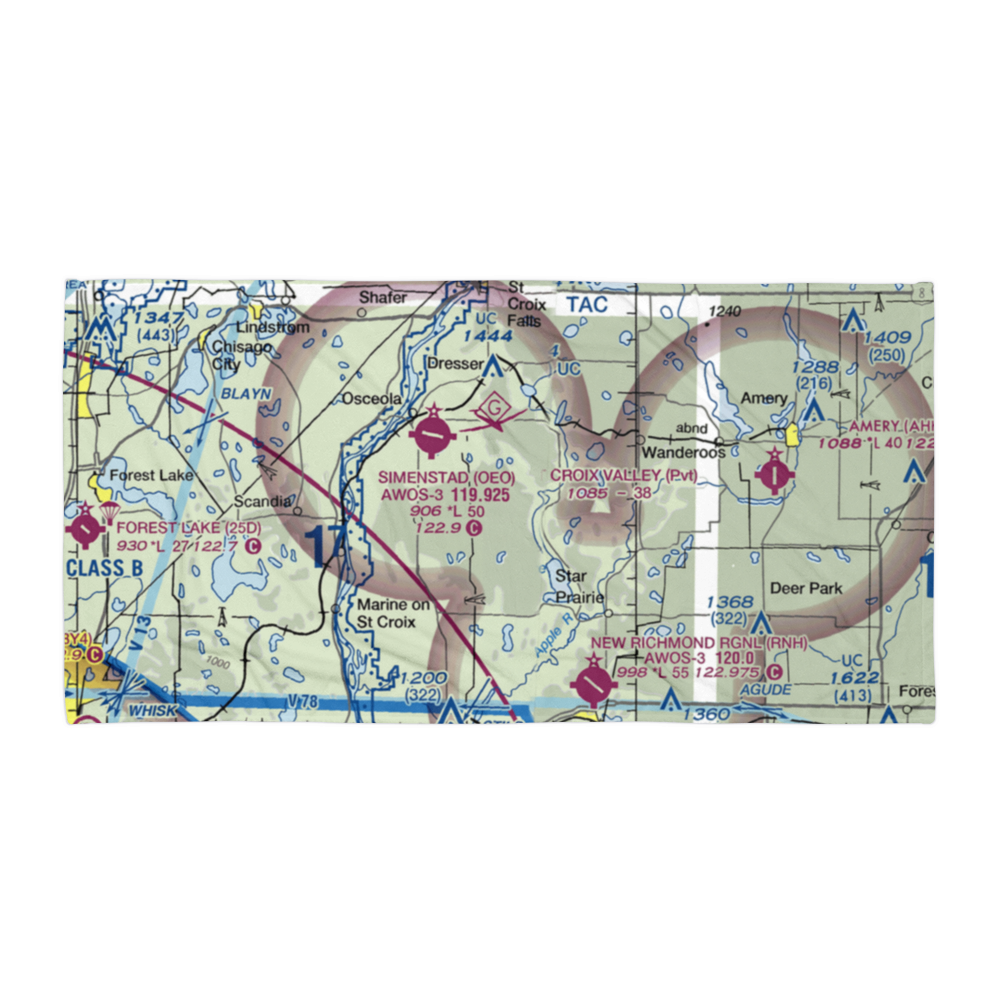 St Croix Valley Airport (WN86) VFR Sectional Towel 