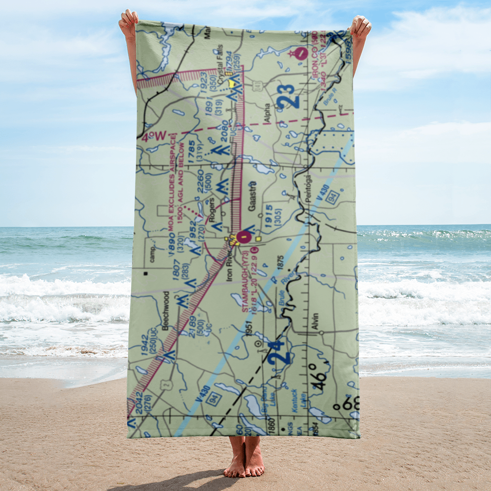 Stambaugh Airport (Y73) VFR Sectional Towel 