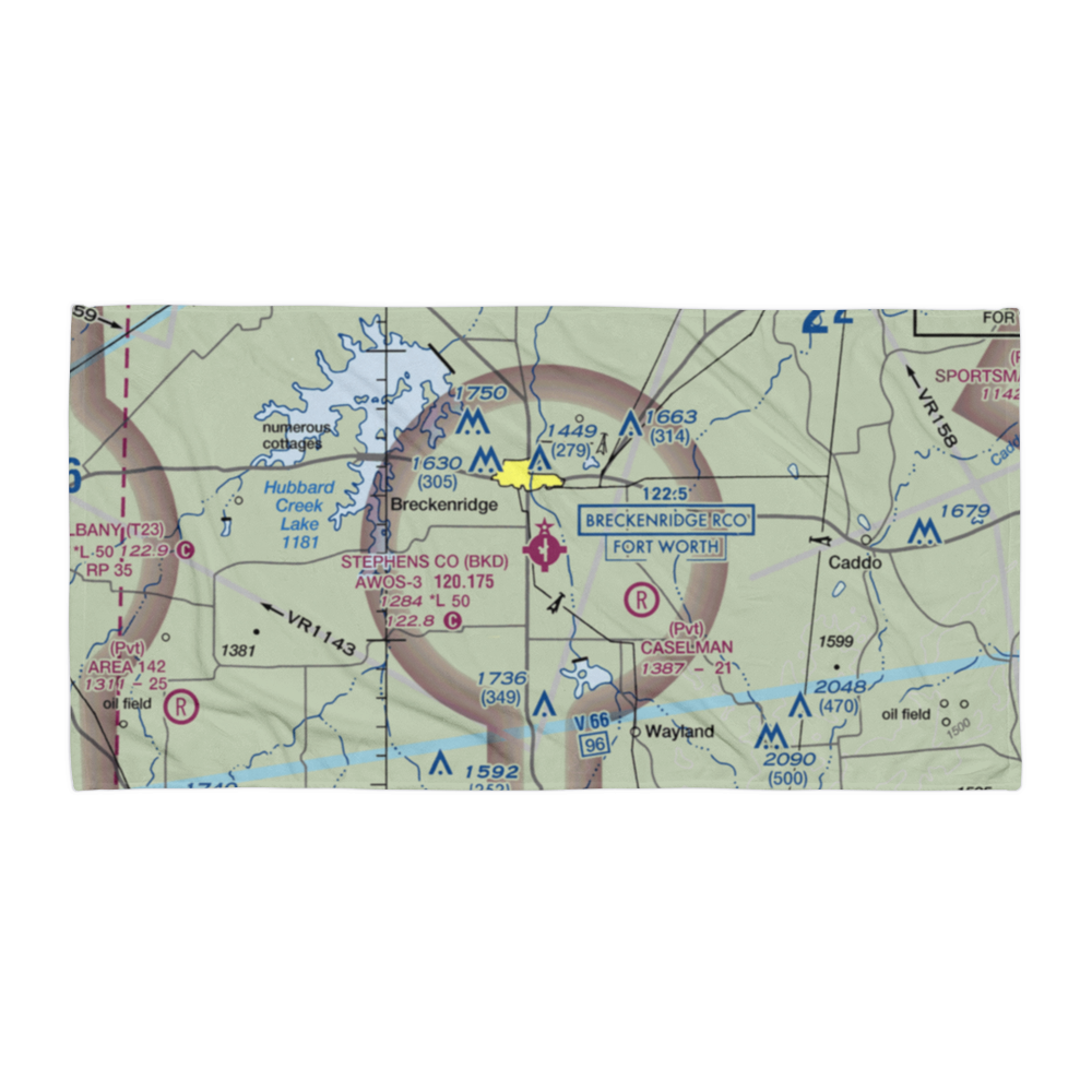 Stephens County Airport (BKD) VFR Sectional Towel 