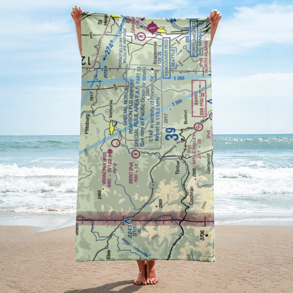 Stevens Mountain Airport (10OR) VFR Sectional Towel 