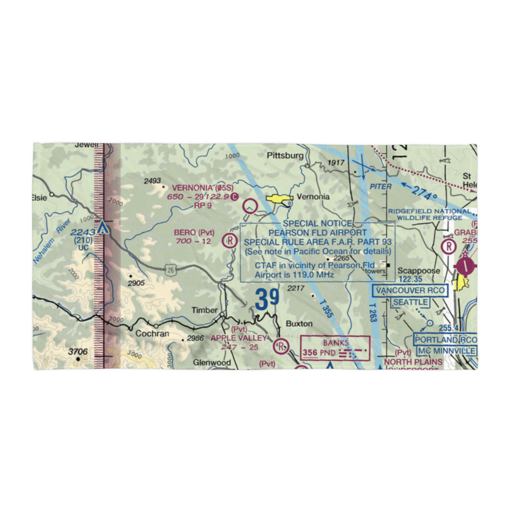 Stevens Mountain Airport (10OR) VFR Sectional Towel 