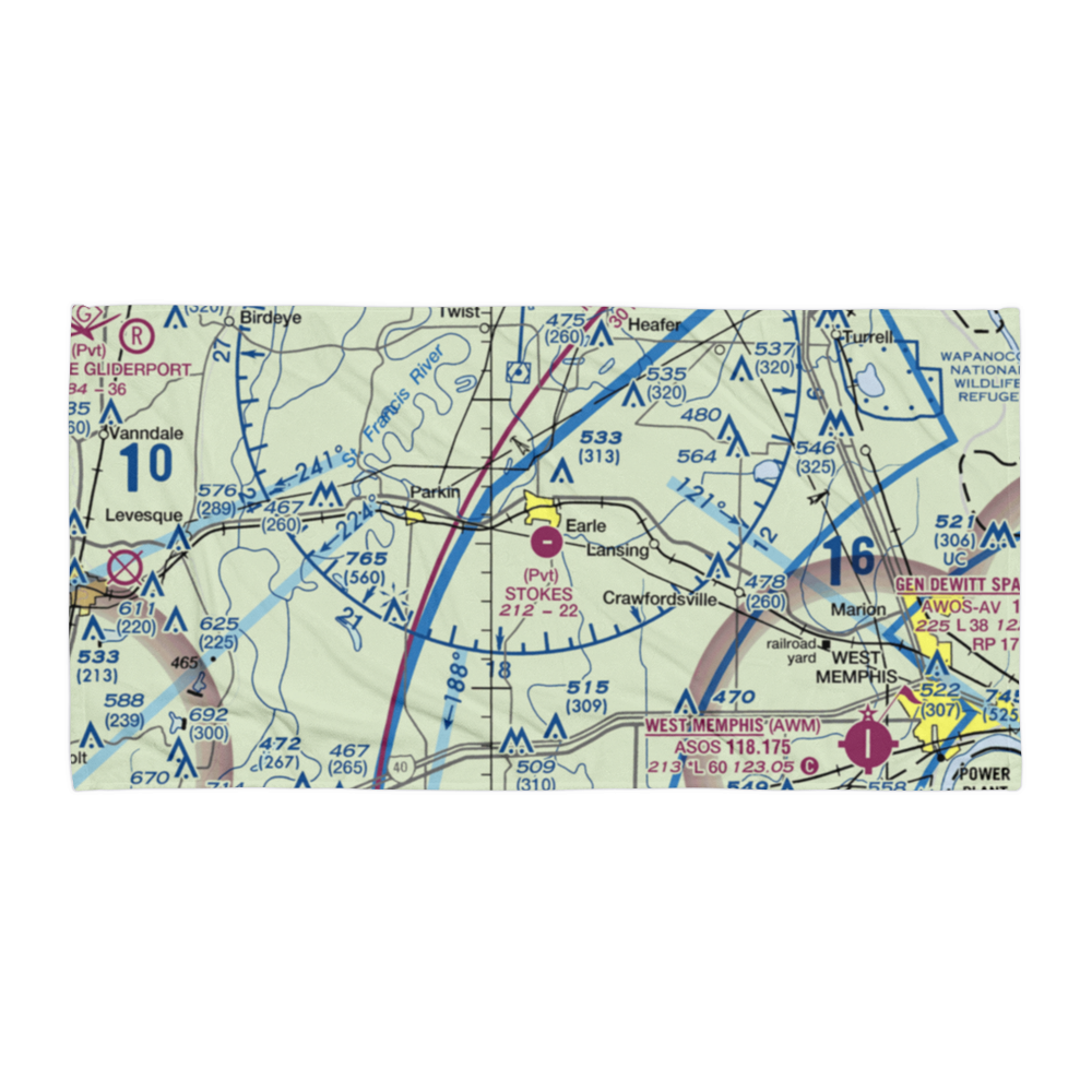 Stokes Airport (63AR) VFR Sectional Towel 