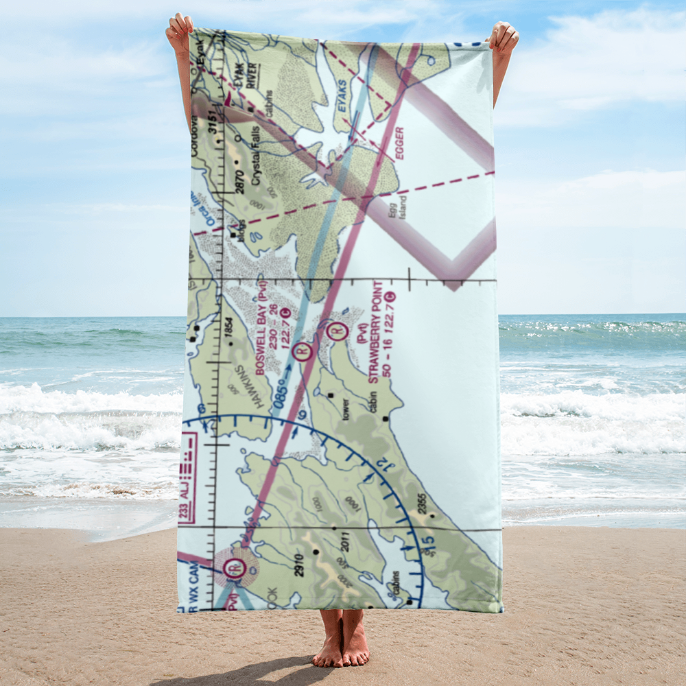 Strawberry Point Airport (AK30) VFR Sectional Towel 