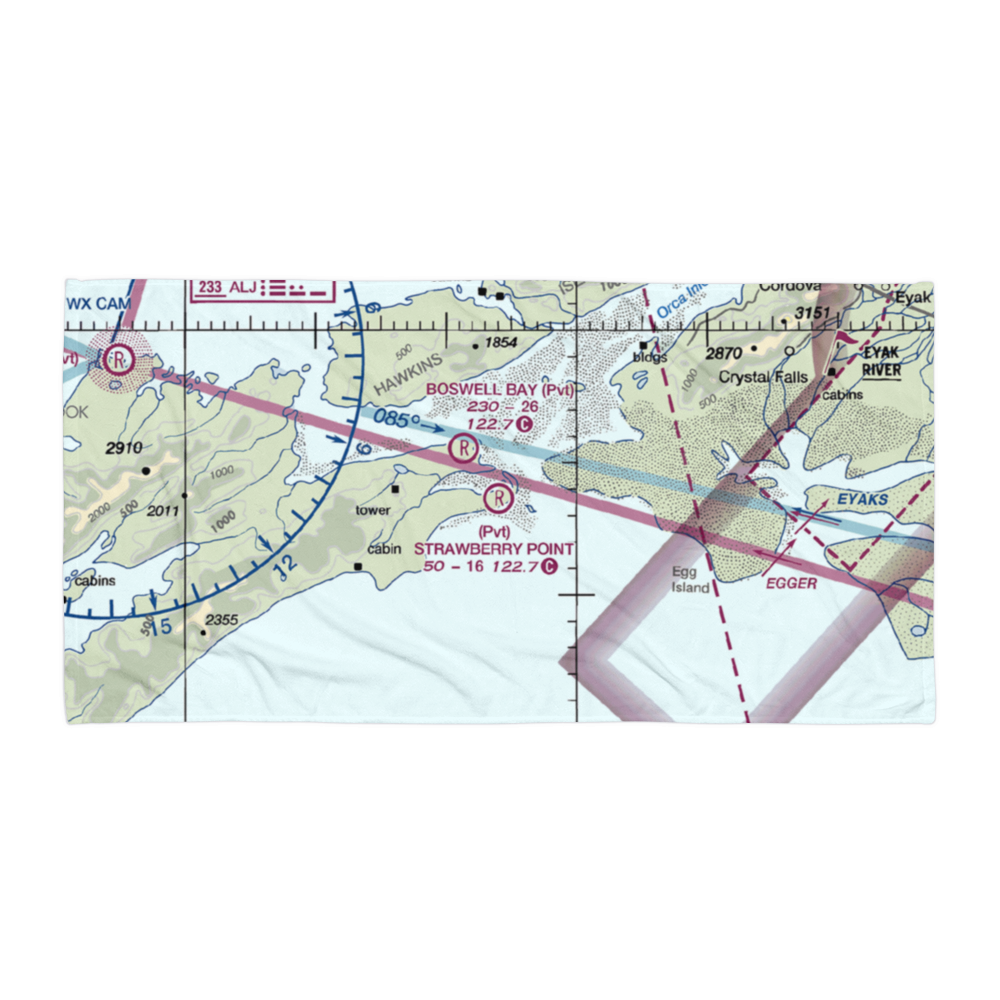 Strawberry Point Airport (AK30) VFR Sectional Towel 