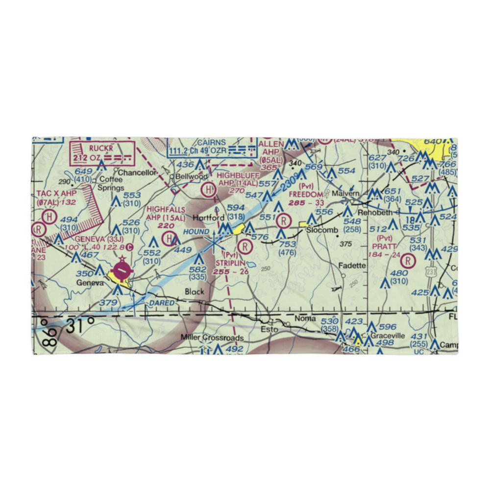 Striplin Airfield (AL62) VFR Sectional Towel 