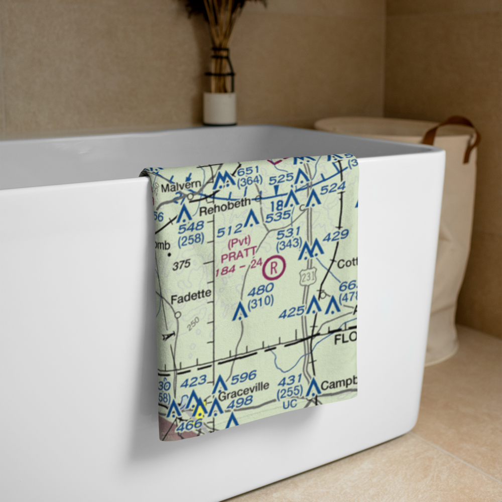 Striplin Airfield (AL62) VFR Sectional Towel 