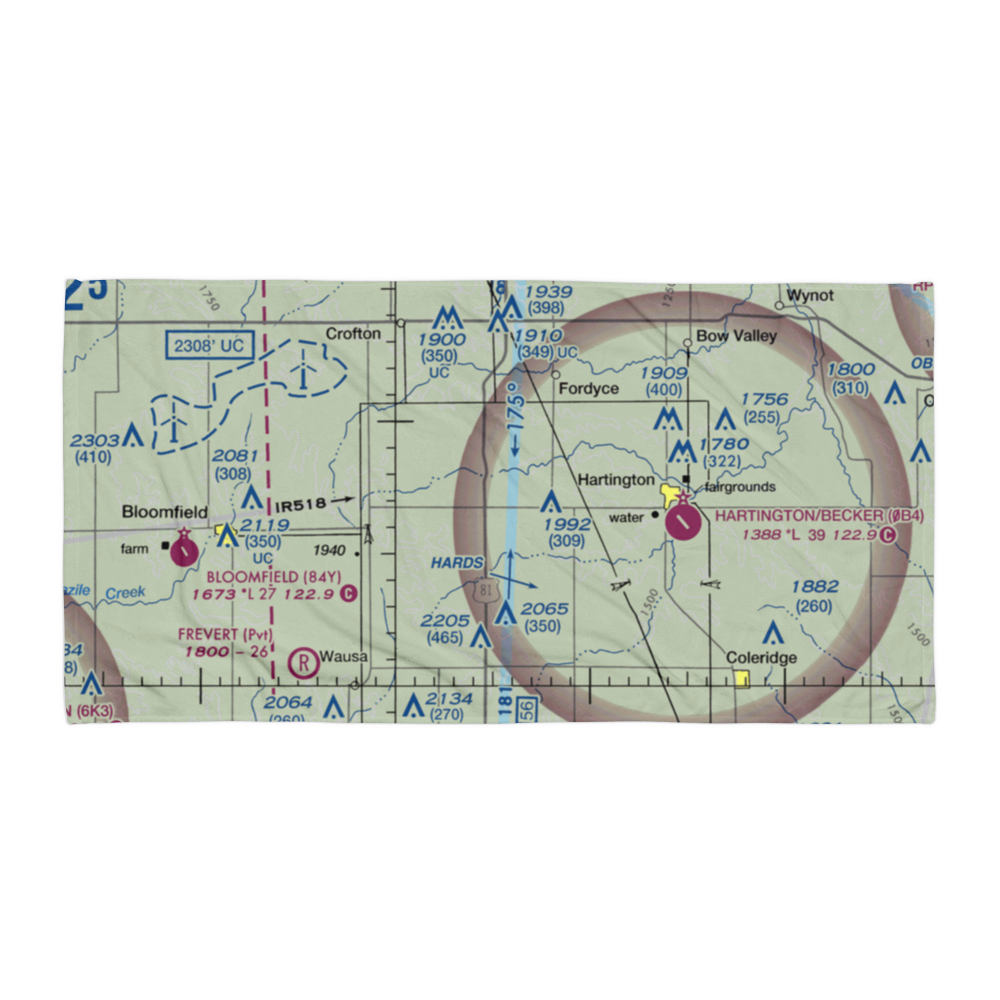 Sudbeck Field (NE50) VFR Sectional Towel 