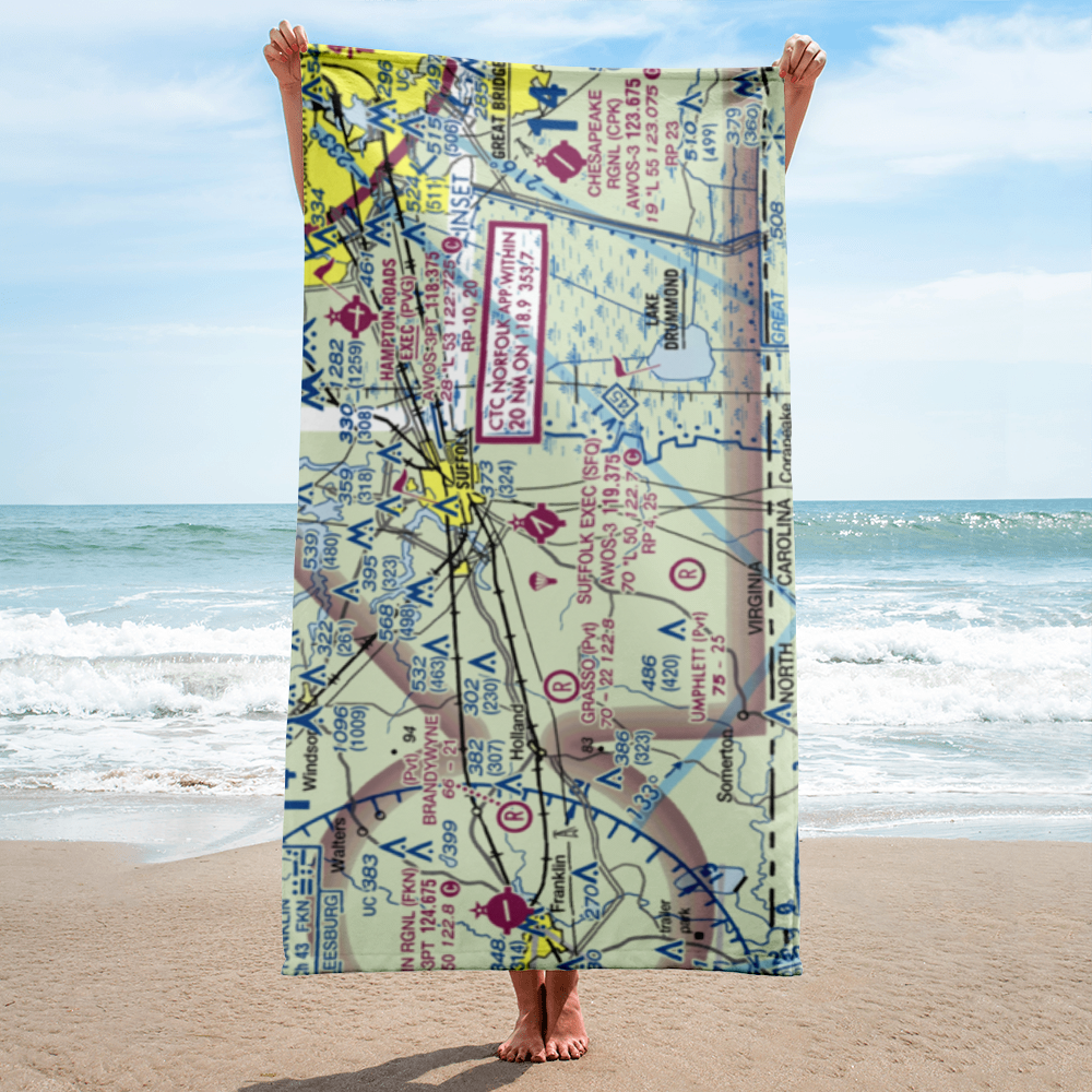 Suffolk Executive Airport (SFQ) VFR Sectional Towel 