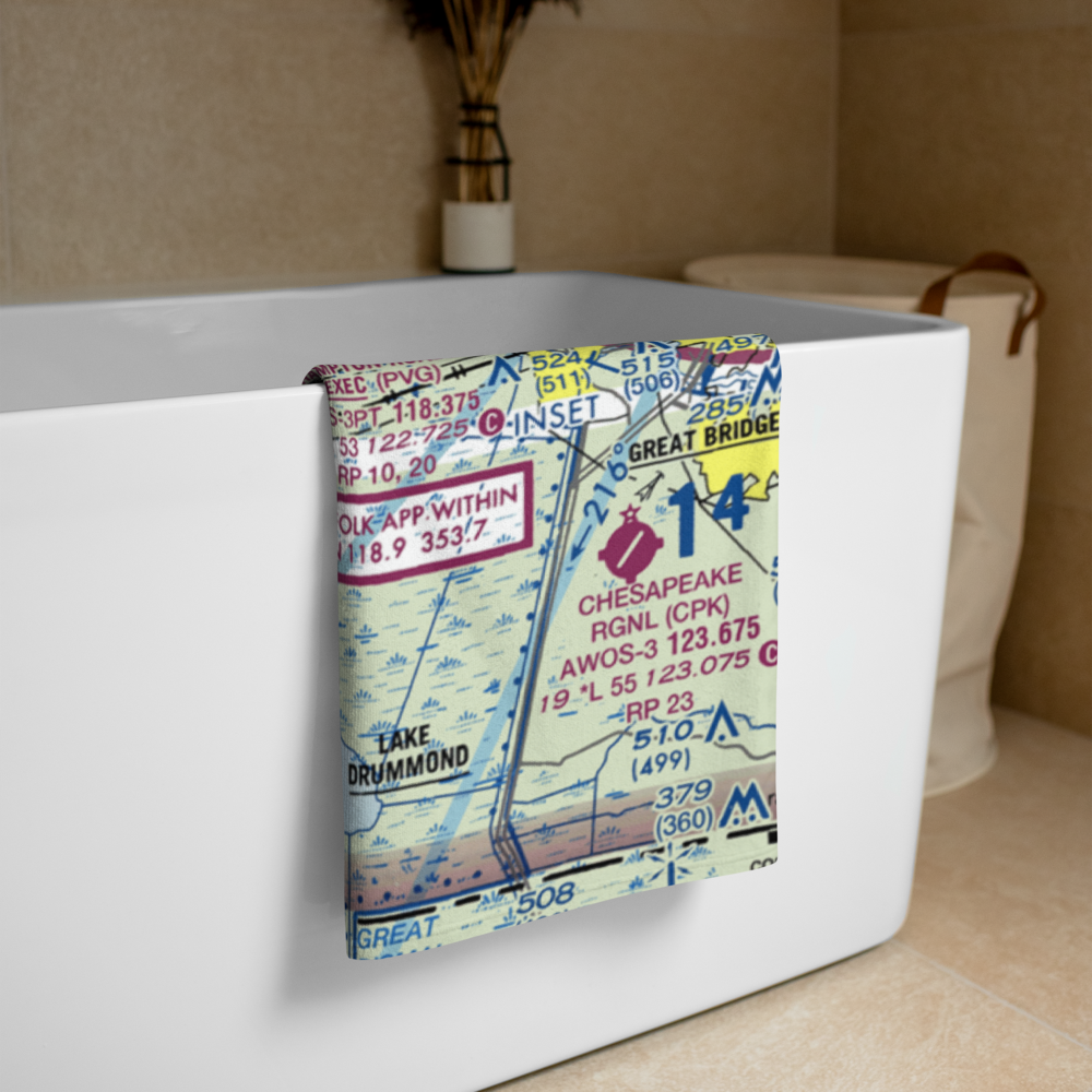 Suffolk Executive Airport (SFQ) VFR Sectional Towel 