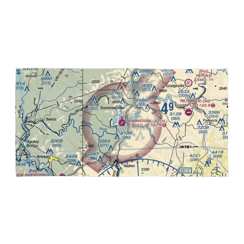 Summersville Airport (SXL) VFR Sectional Towel 