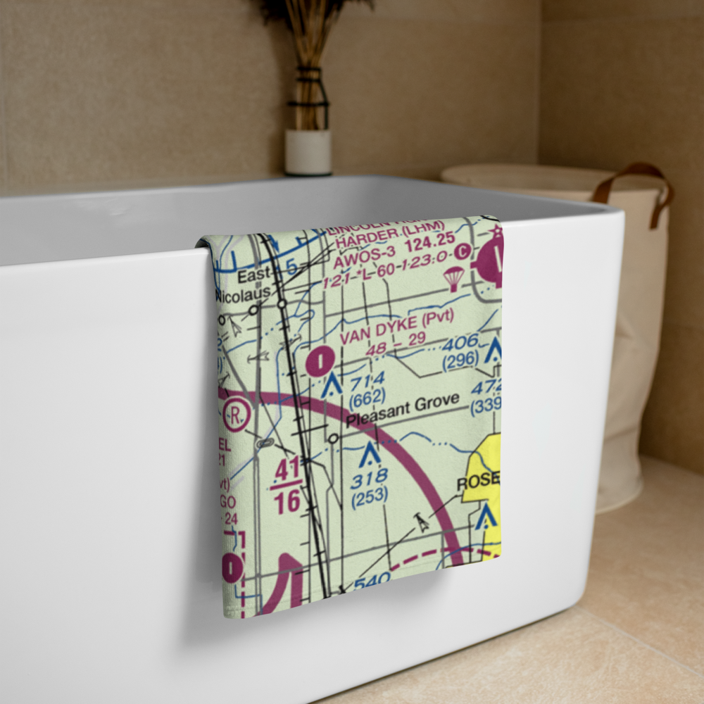 Sunrise Dusters Airport (CA18) VFR Sectional Towel 