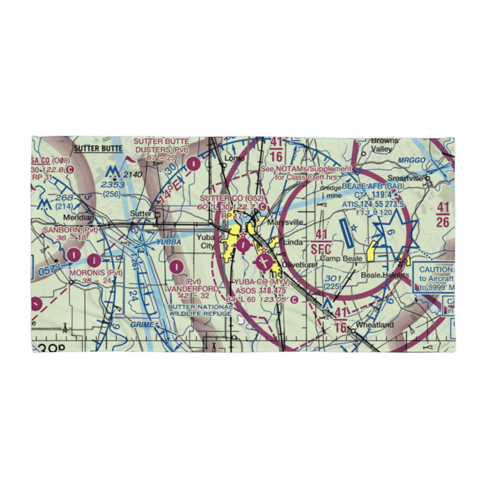 Sutter County Airport (O52) VFR Sectional Towel 