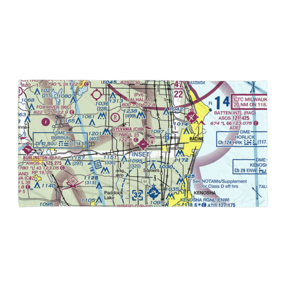 Sylvania Airport (C89) VFR Sectional Towel 